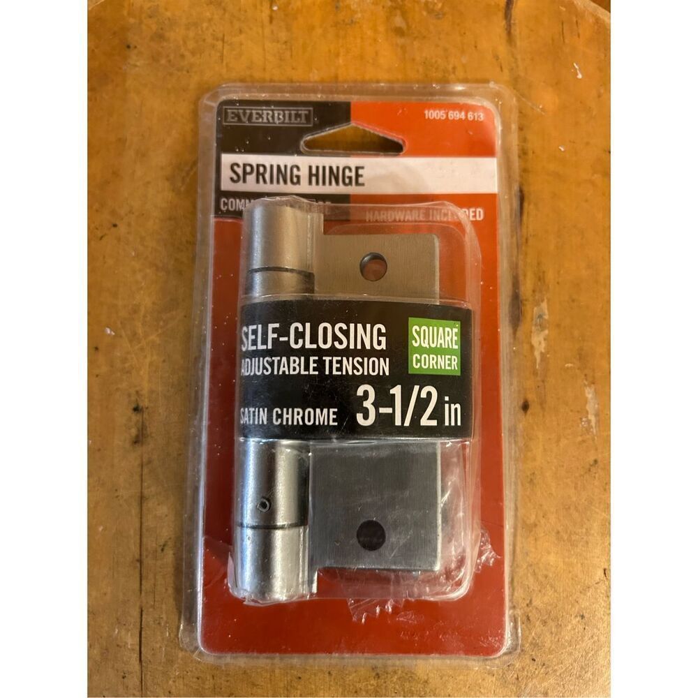 Everbilt 3-1/2” Commercial Grade Adjustable Spring Hinge Satin Chrome (8149)